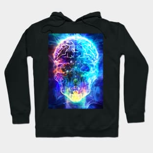 Vibrant Brain Waves - AI Generated Sci Fi Concept Art - Hoodie